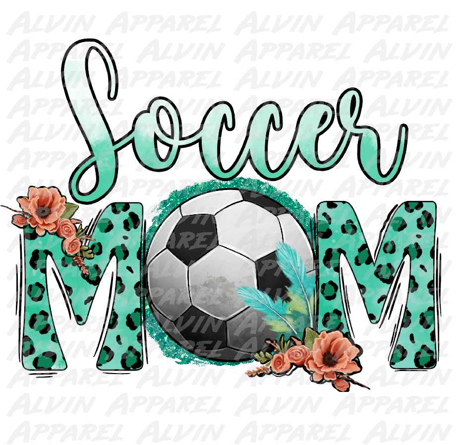 Soccer Mom Aqua Leopard