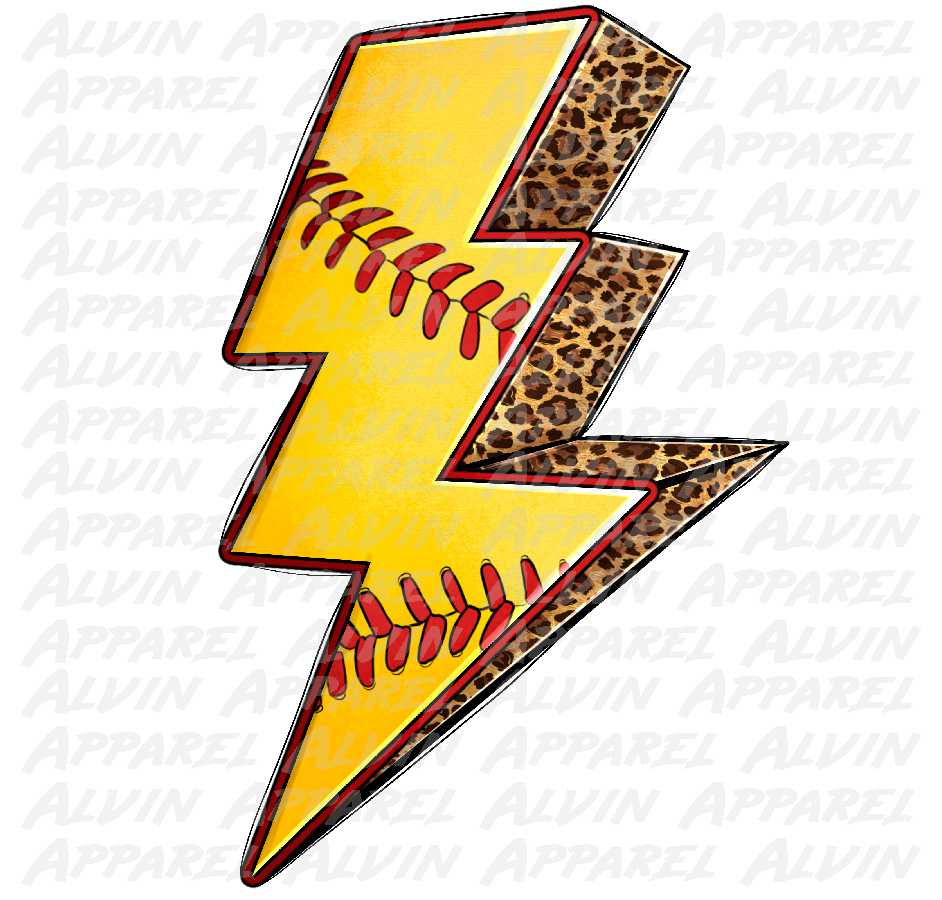 Softball Lightning Bolt