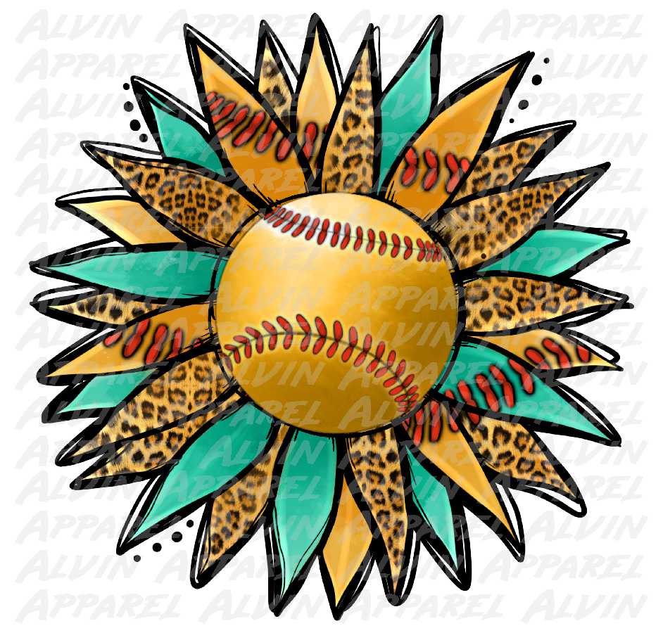 Softball Sunflower Teal