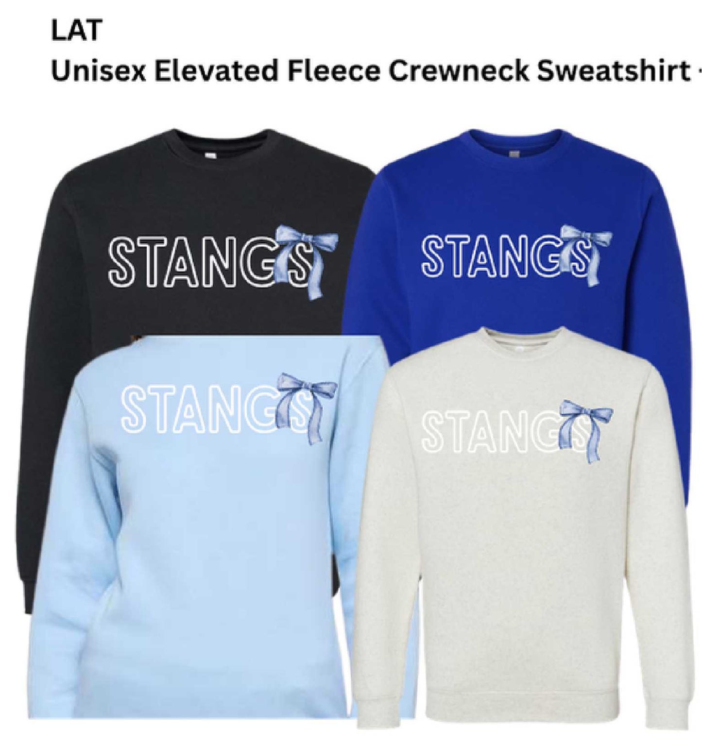 Stangs w/ Bow Adult Crewneck Sweatshirt