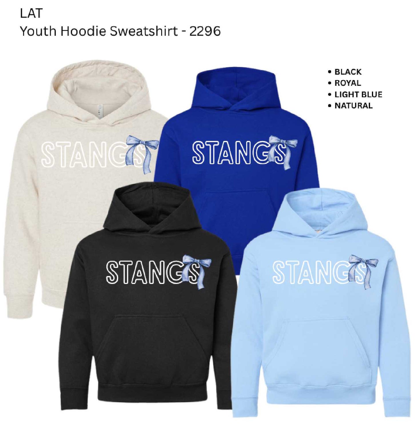 Stangs w/ Bow Youth Hoodie