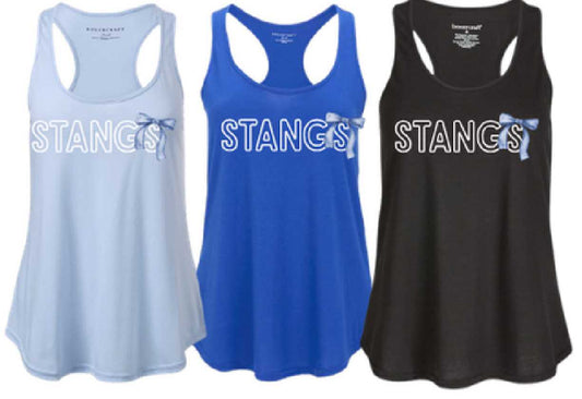 Stangs w/ Bow Ladies Racerback Tank Top