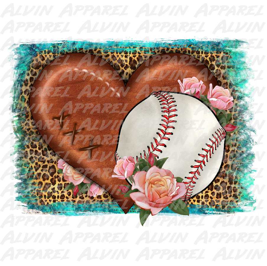 Western Leopard Baseball Heart