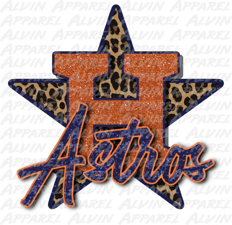 Houston Astros Leopard Bleached Sublimation T-Shirt