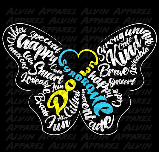 Butterfly Down Syndrome Word Art