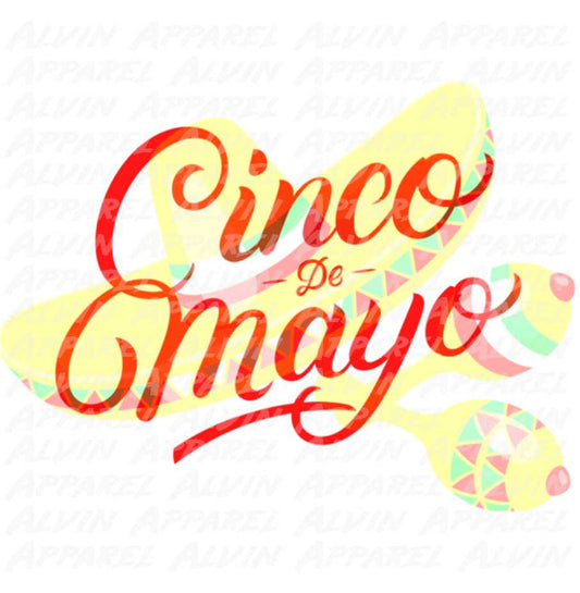 Cinco de Mayo Script Hat Maracas