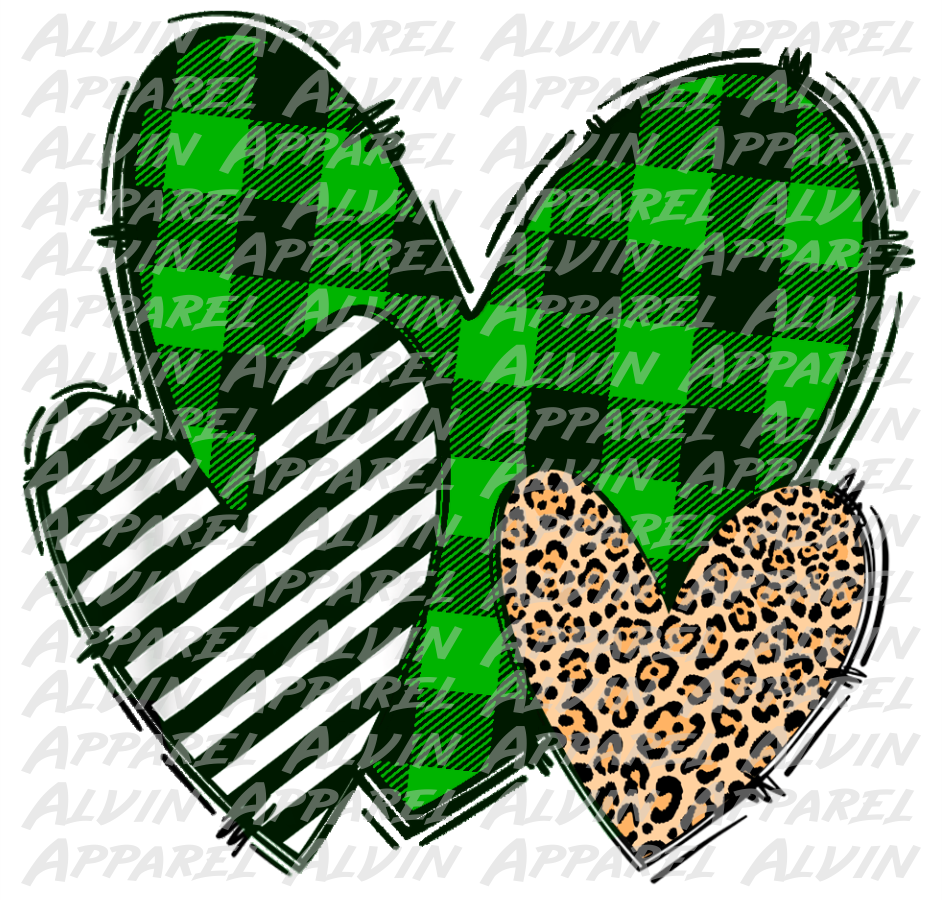 3 Hearts Shamrock Leopard St Patrick's Day