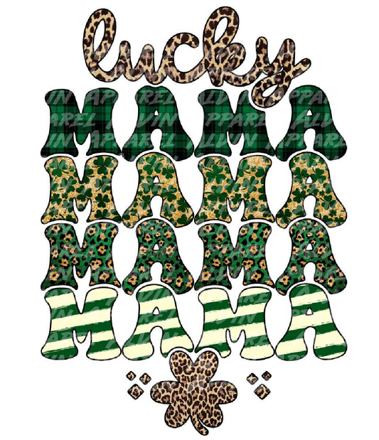 Lucky Mama Stacked St Patrick's Day DTF Transfer