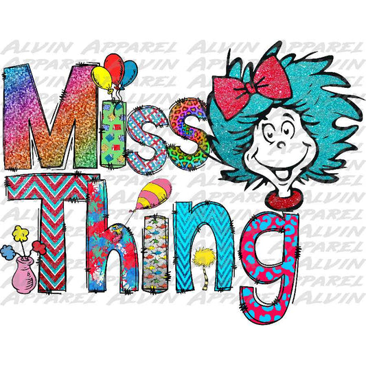 Miss Thing with text glitter