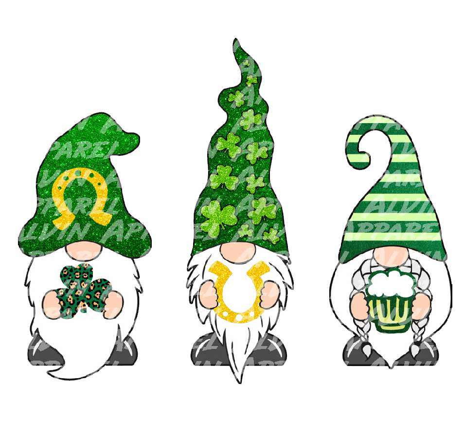 3 Gnomes Shamrock Horseshoe Beer St Patrick's Day