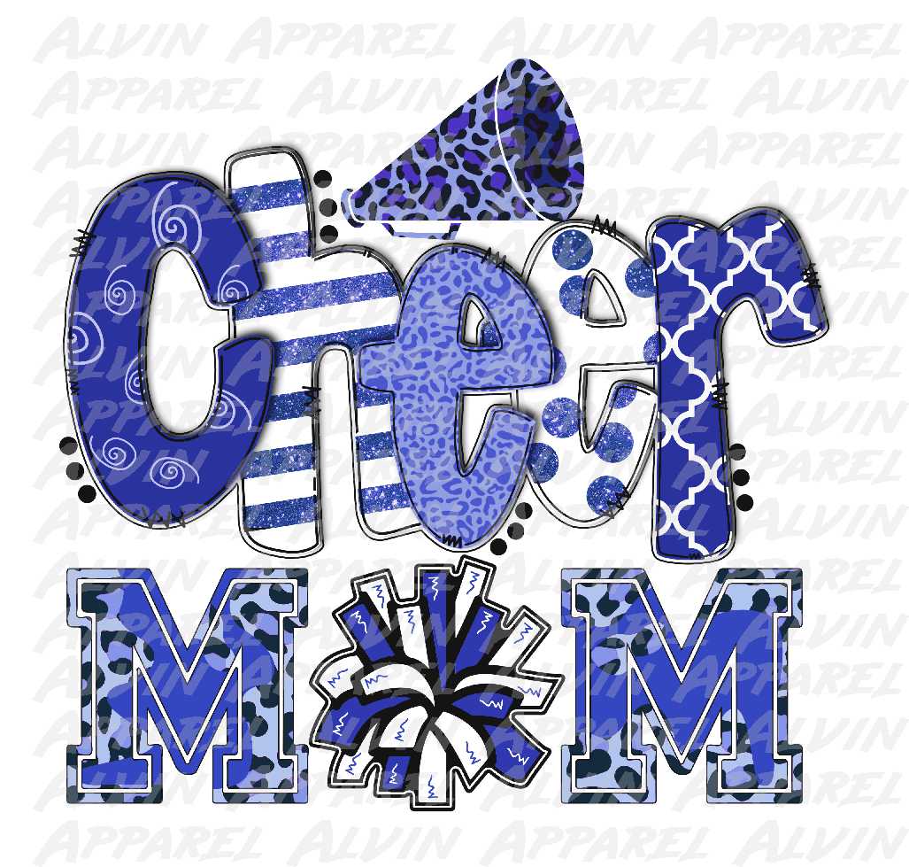 Cheer Mom Doodle Letters