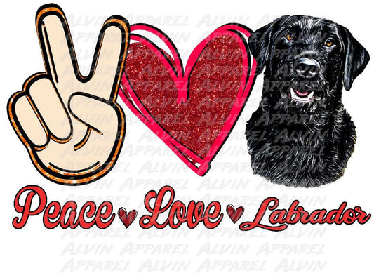 Peace Love Black Labrador Transfer