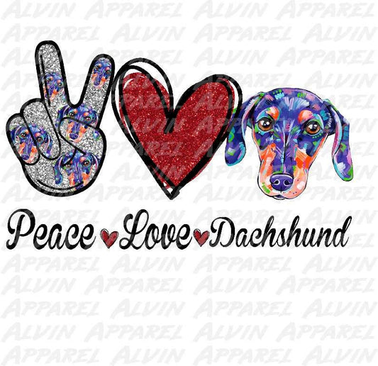 Peace Love Dachshund Dapple Transfer