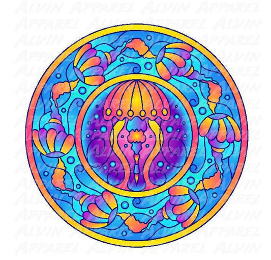 Jellyfish Mandala Transfer