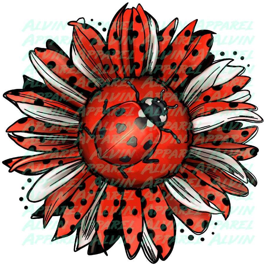 Lady Bug Sunflower Transfer