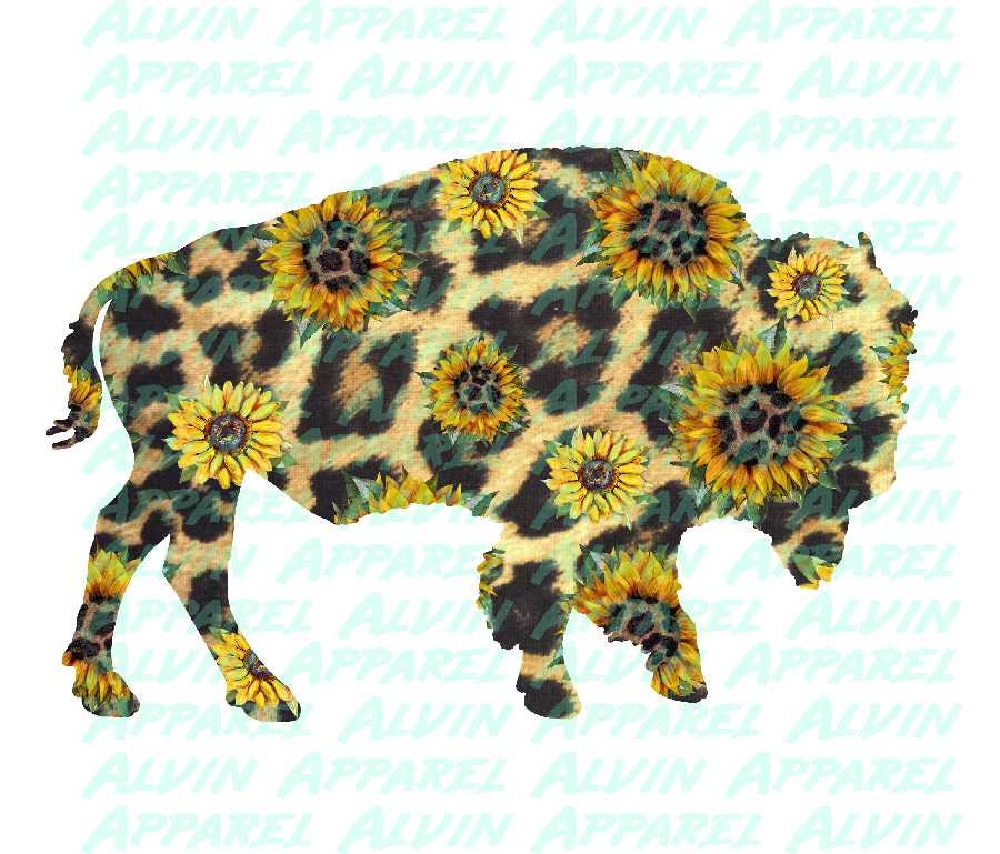 Buffalo Leopard Sunflower Transfer