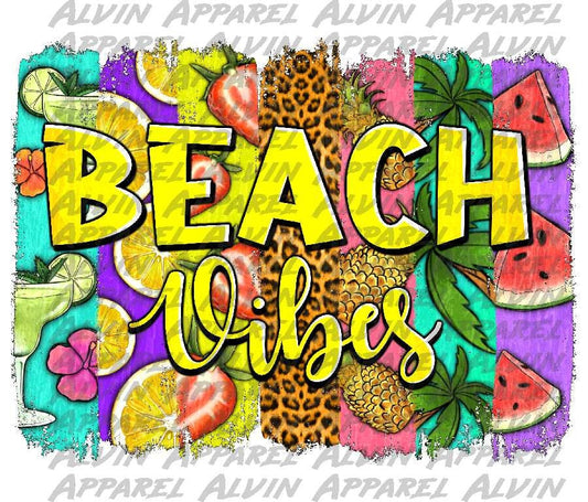 Beach Vibes Fruit Brushstroke Transfer