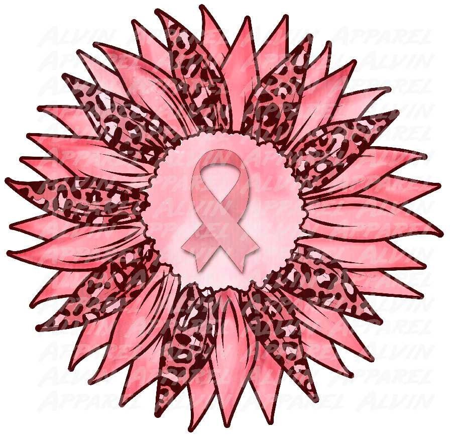 Breast Cancer Awareness Sunflower Transfer