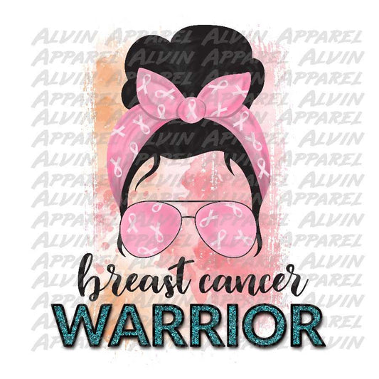 Breast Cancer Awareness Messy Bun Transfer