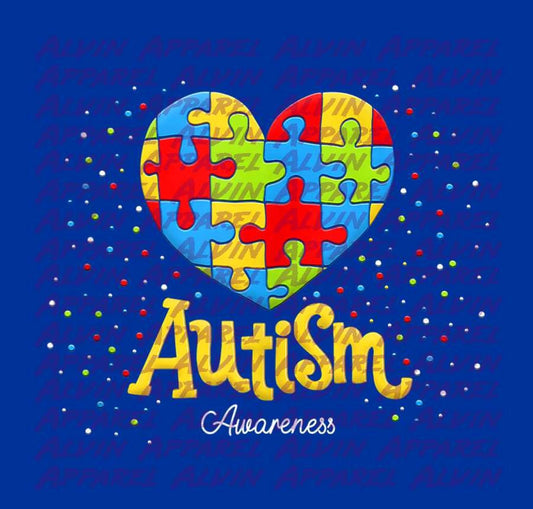 Autism Awareness Hearts Dots Transfer