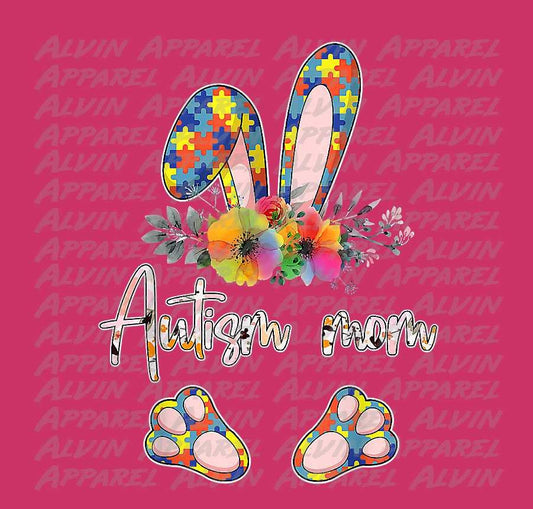 Autisms Mom Bunny Autism Awareness Transfer