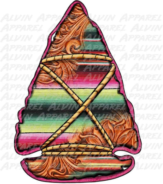 Arrowhead Tooled Leather Serape Transfer