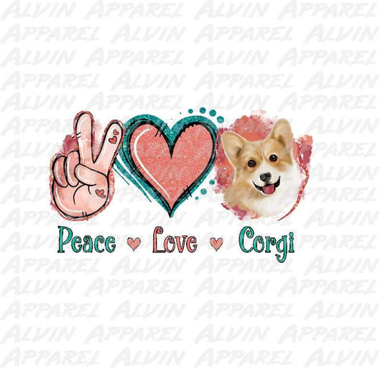 Peace Love Corgi Transfer