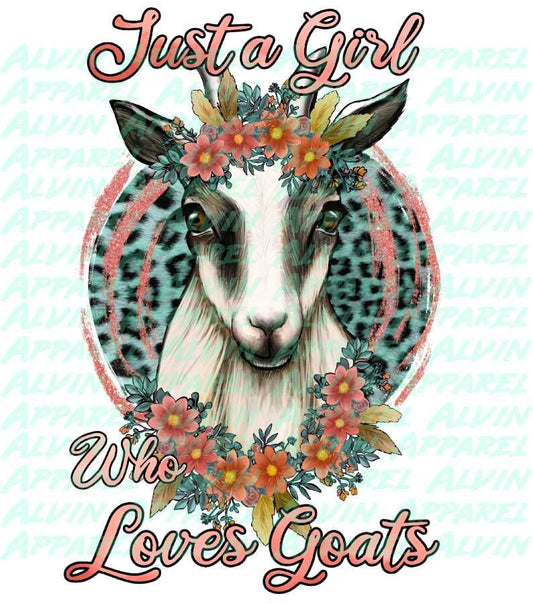 Just a Girl Who Loves Goats Leopard Background Transfer