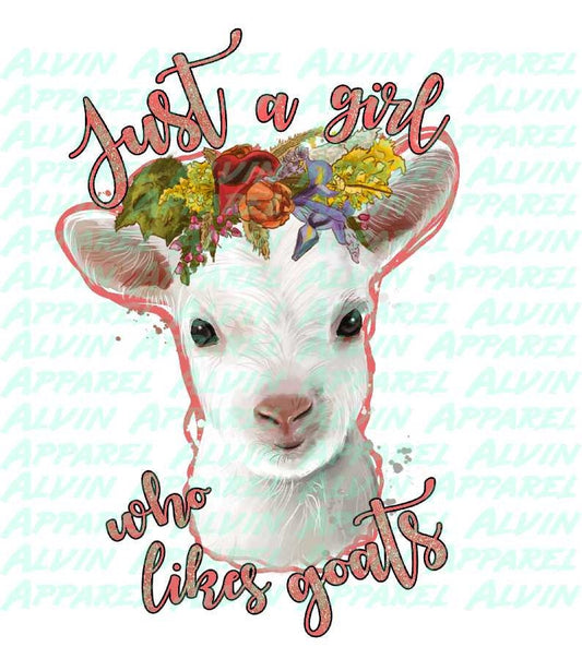 Just a Girl Who Loves Goats White Transfer
