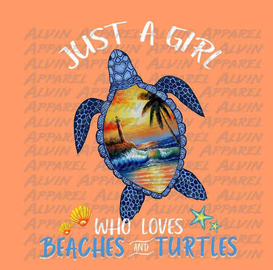 Just a Girl Who Loves Beaches and Turtles Transfer