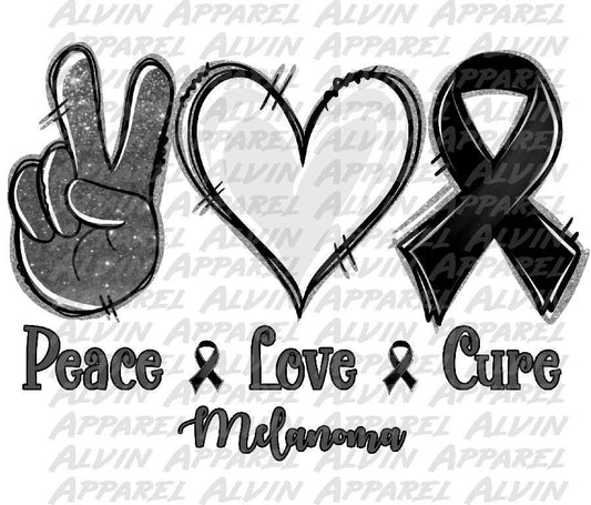 Peace Love Melanoma Cancer Awareness Transfer