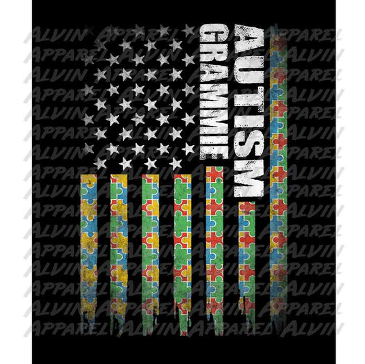 Autism Flag Grammie Autism Awareness Transfer