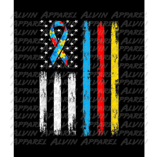 Autism Flag Colors Autism Awareness Transfer