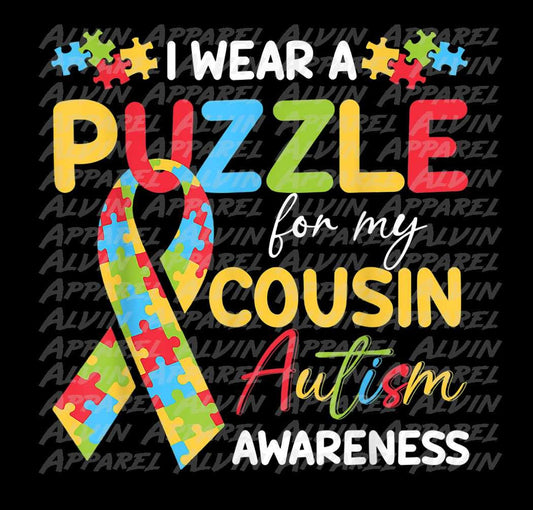 Autism Puzzle Cousin Autism Awareness Transfer