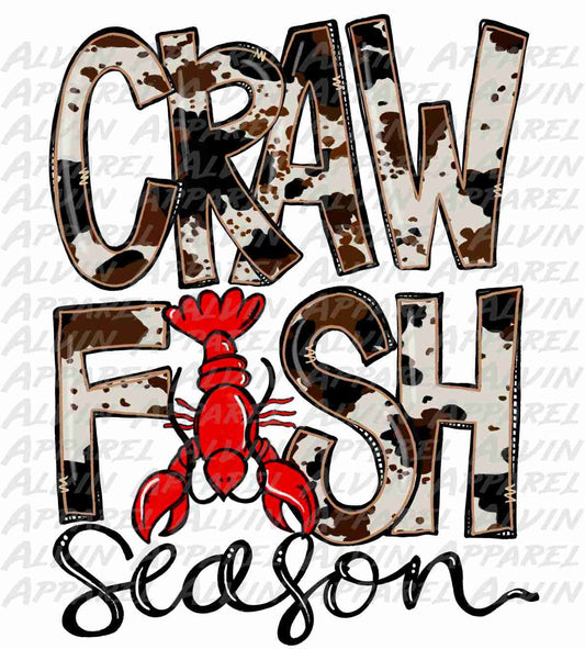 Crawfish Season Cowhide Transfer