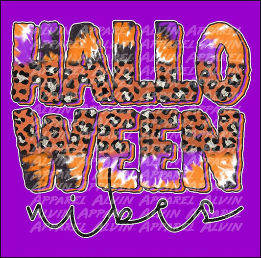 Halloween vibes tye dye words Transfer