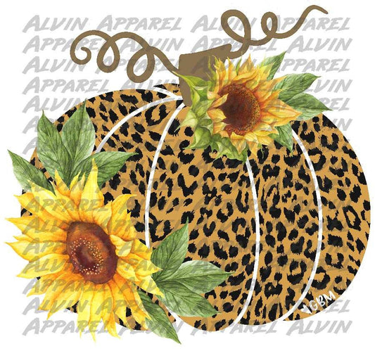 Pumpkin leopard sunflowers Transfer