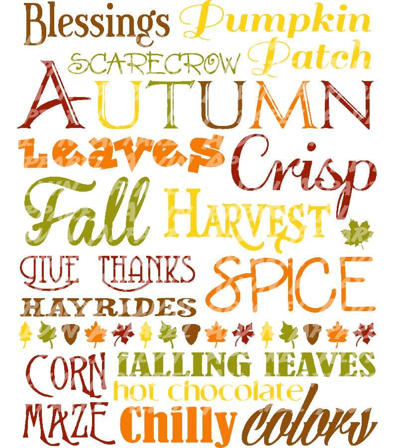 Autumn Stacked Words DTF transfer, Ready to Press, Direct to Film Transfers, Full Color Heat Transfer