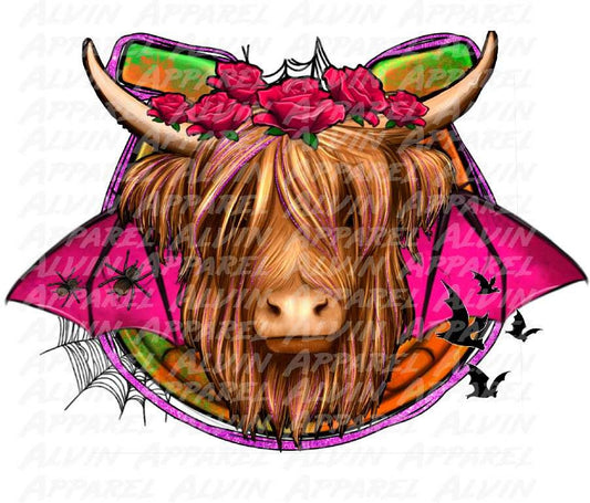 Halloween highland cow wings Transfer