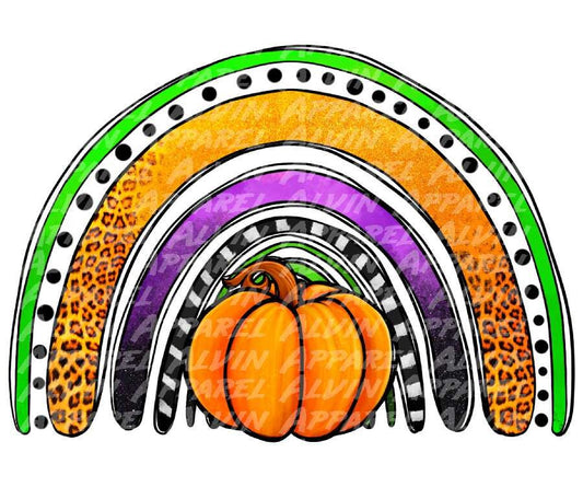 Halloween rainbow pumpkin Transfer