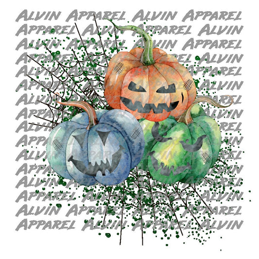 Jack o Lanterns splatter web Transfer