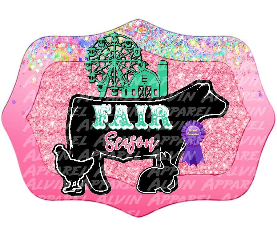 Fair Season Pink Glitter STEER Transfer