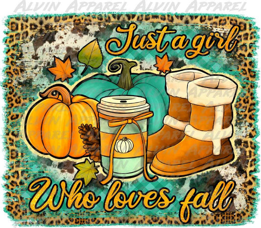 Just a girl who loves fall teal pumpkin Transfer