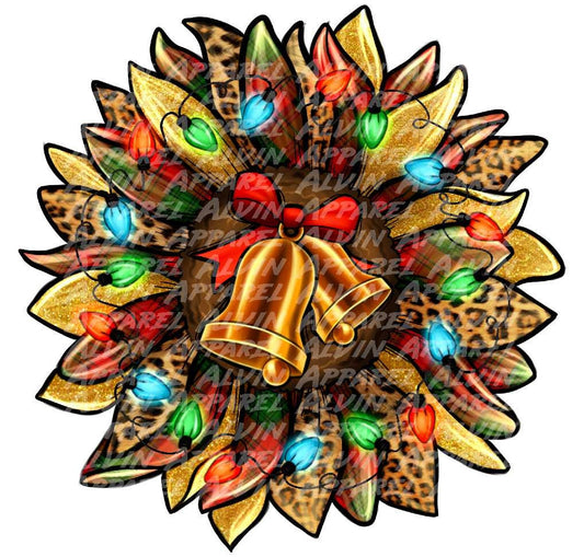 Christmas Sunflower Lights Bell Transfer