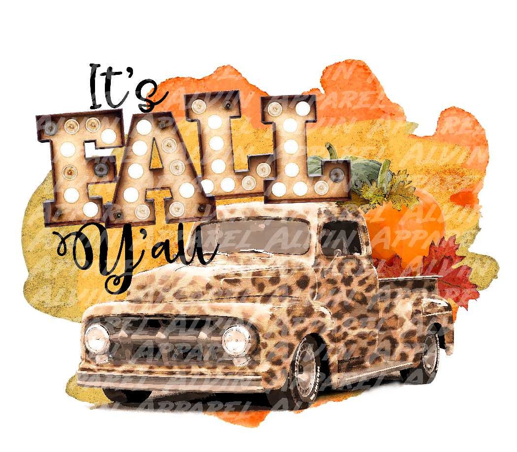 It's fall y'all leopard truck Transfer