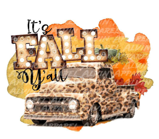 It's fall y'all leopard truck Transfer