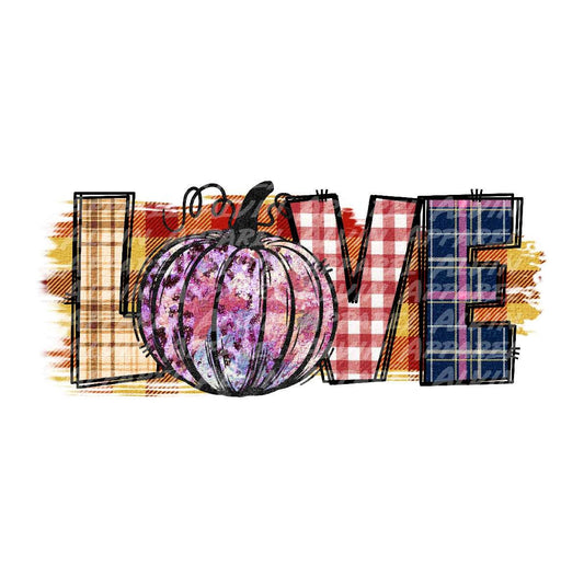 Love Plaid word Transfer