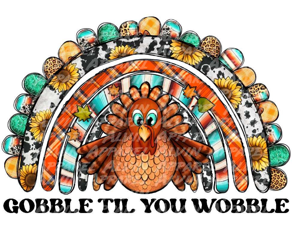 Rainbow Turkey Gobble Transfer