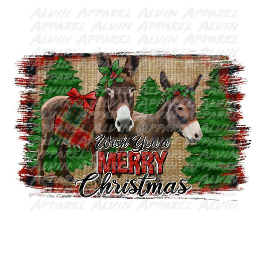 Donkey Merry Christmas Transfer