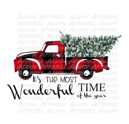 Most Wonderful Plaid Truck Tree Transfer